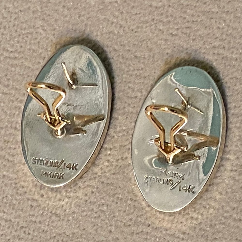 MICHAEL KIRK One-Of-A-Kind Jet & Opal Earrings - Picture 8 of 11